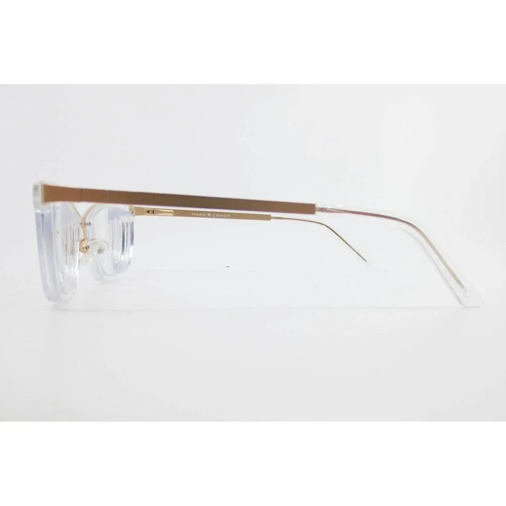Hard Candy HC49 Eyeglasses Clear Gold Cat Eye Frames 52-16.5-140 CRYGD